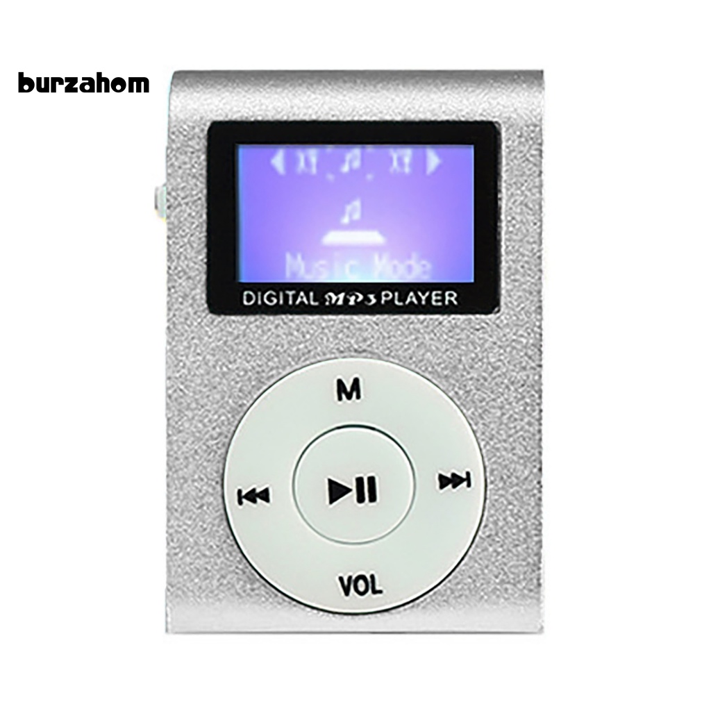 Máy Nghe Nhạc MP3 Mini Màn Hình LCD Hỗ Trợ Thẻ TF Có Kẹp Kim Loại Cổng USB