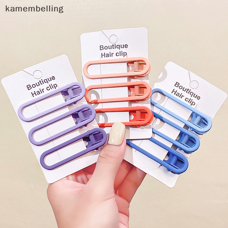 Kamembelling Bộ 3 Kẹp Tóc Kim Loại Màu Sắc Ngọt Ngào