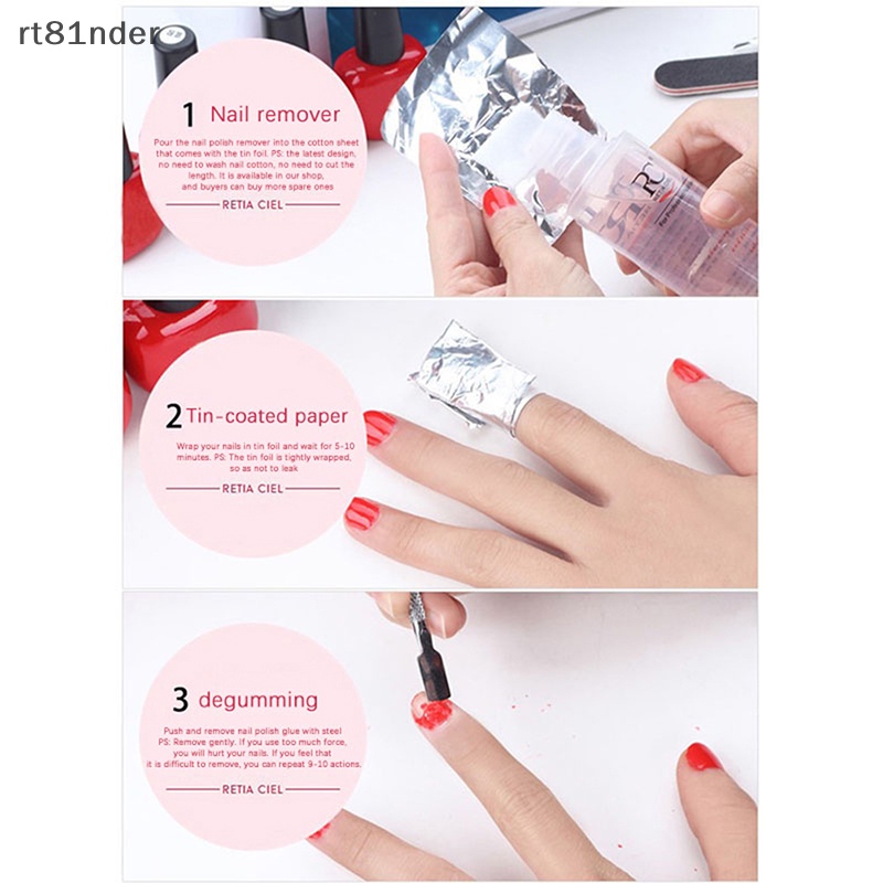 Bộ 200 Miếng Tẩy Sơn Móng Tay Bằng Gel UV Dùng Một Lần