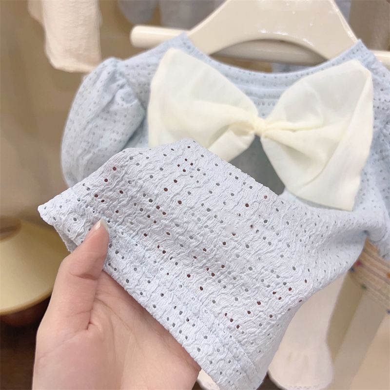 Set Áo Thun Tay Ngắn Và Quần Dài Phong Cách Hàn Quốc Thời Trang Mùa Hè Mới 2023 Dành Cho Bé Gái