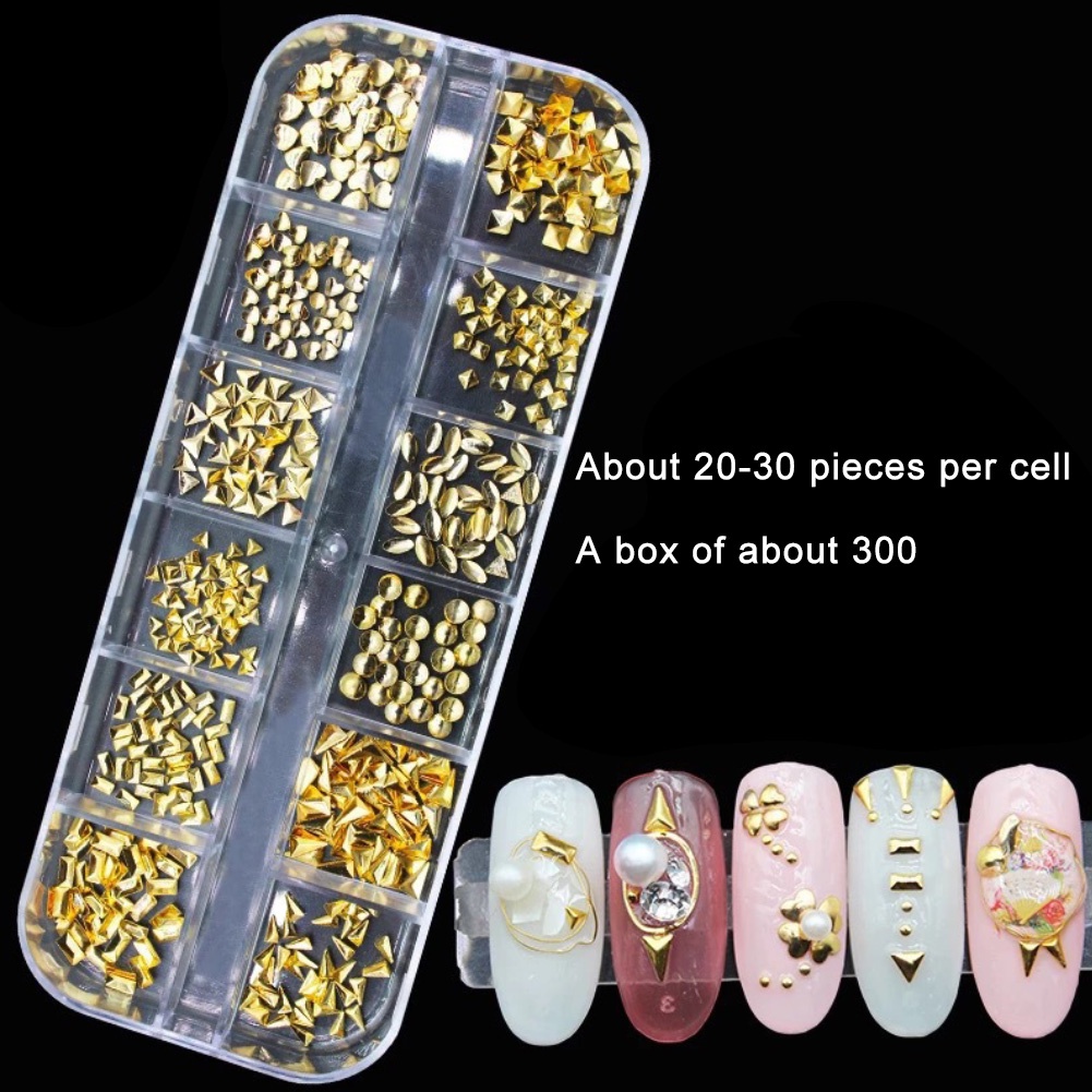 Hộp 12 Ngăn Đựng Phụ Kiện Trang Trí Móng Tay Nghệ Thuật