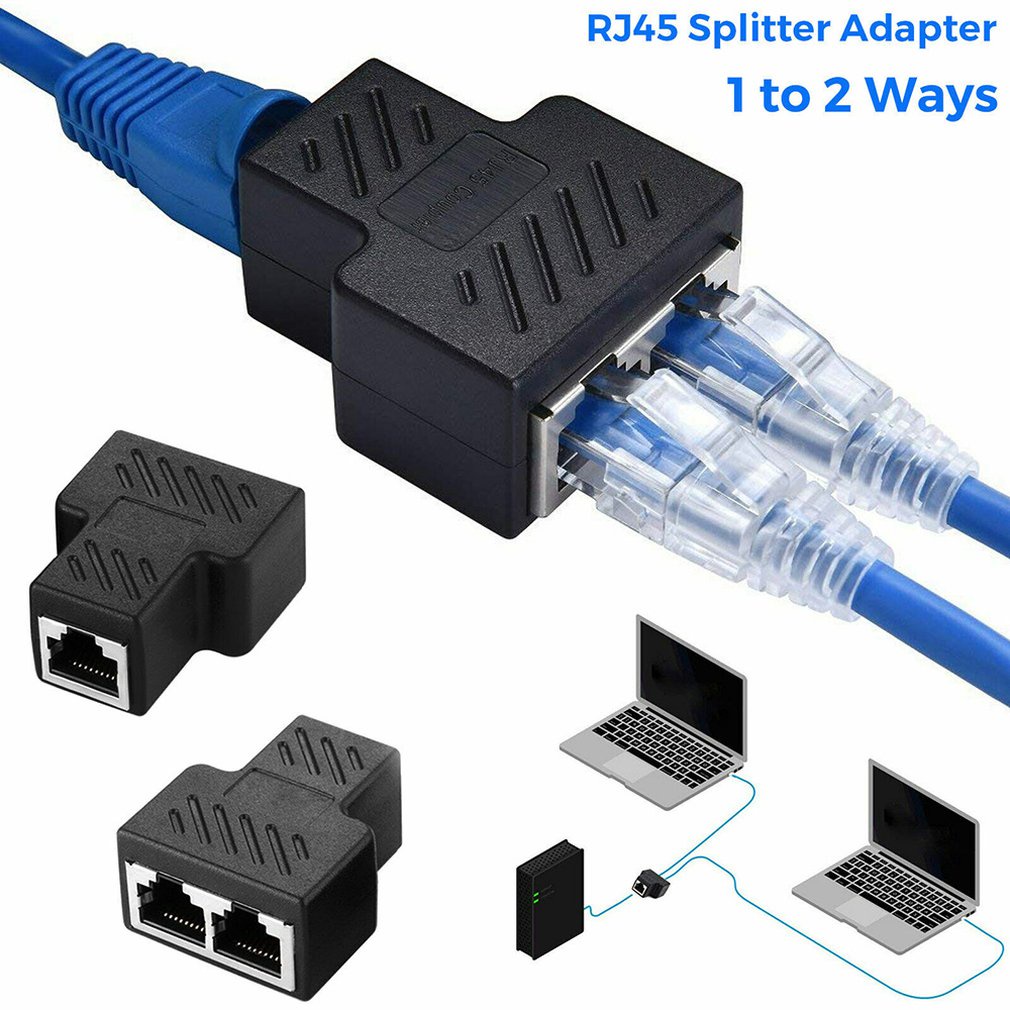 Rj45 Splitter Adapter 1 To 2 Ways Dual Female Port Cat5/6/7 Lan Ethernet Cable Convertor [Q/10]