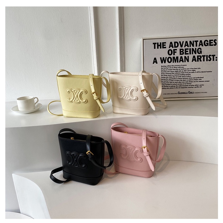 Túi Xách Da PU Đeo Chéo Màu Trơn Thời Trang Cho Nữ