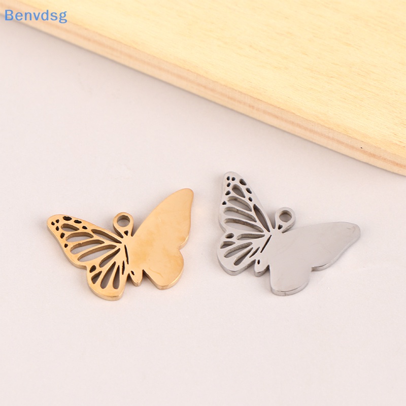 Hạt Charm Lỗ Bướm Rỗng Bằng Thép Không Gỉ Đơn Giản