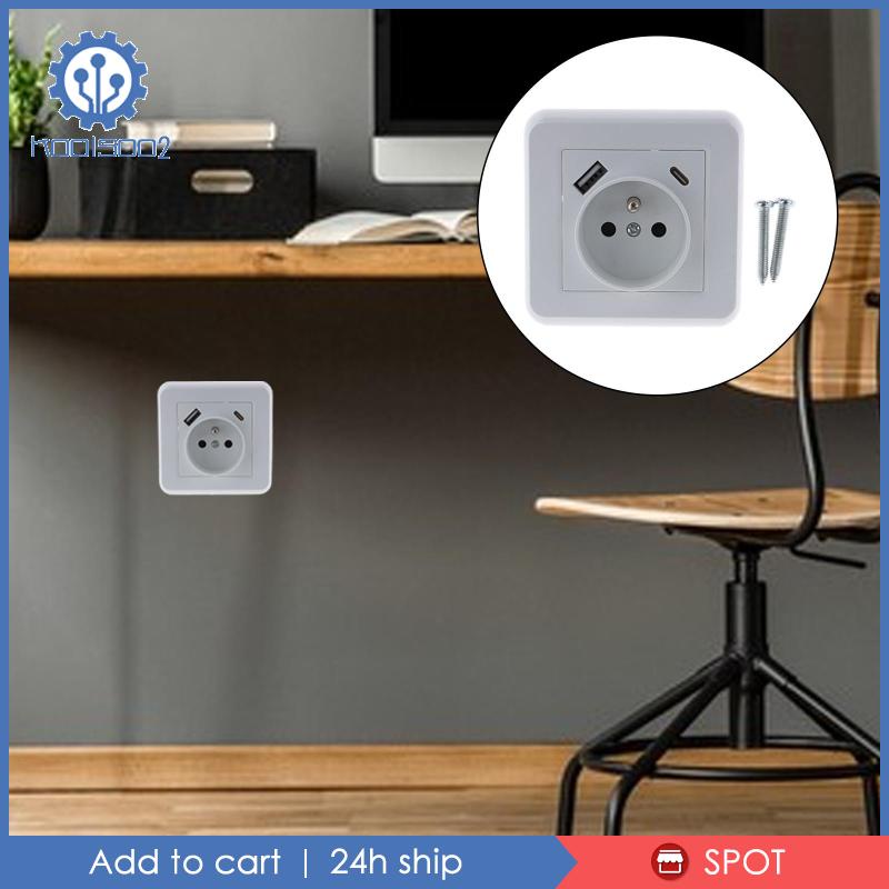 Ổ Cắm Điện Gắn Tường Hình Vuông Phong Cách Châu Âu Koolsoo2