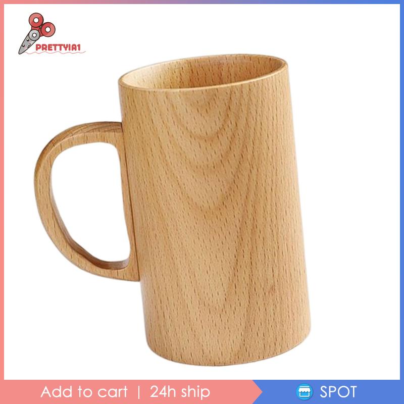 [Prettyia1] Cốc Uống Trà / Cà Phê / Nước Ép Bằng Gỗ Trơn Cổ Điển