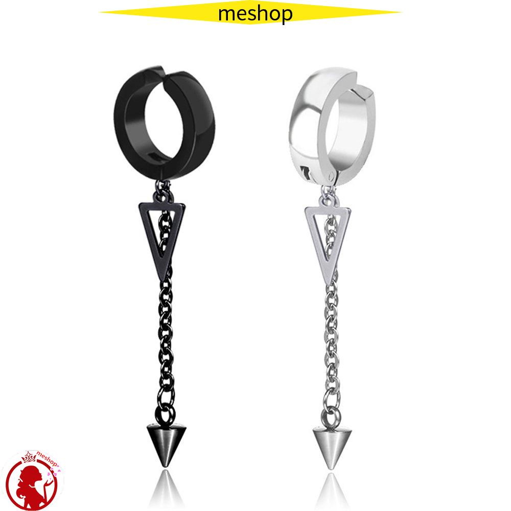 Khuyên Tai Dạng Vòng Lủng Lẳng Xích Bằng Thép Không Gỉ Phong Cách Punk Hip Hop ME