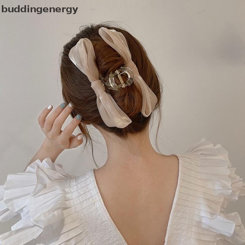 {BUDDI} Kẹp Tóc Hình Nơ Lưới Thanh Lịch Cho Nữ {BUDDI}