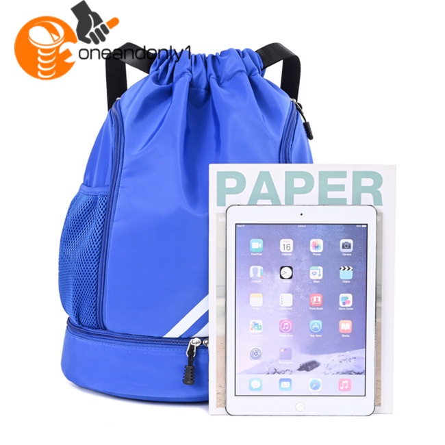 Balo Dây Rút Thể Thao Bằng Vải Oxford Chống Nước Sức Chứa Lớn Có Túi Bên Hông