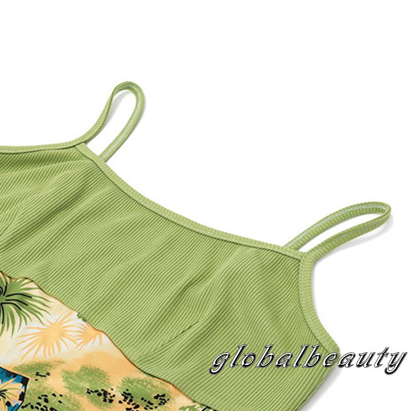 Áo Hai Dây In Họa Tiết Vintage Thời Trang Mùa Hè Cho Nữ