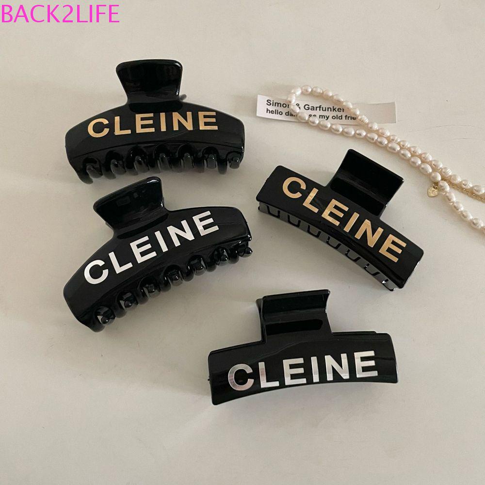 Set 2 Kẹp Tóc Càng Cua Bằng Nhựa In Chữ Phong Cách Vintage Cho Nữ Giá Đỡ