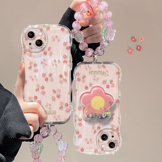 Ốp Điện Thoại Trong Suốt Có Giá Đỡ Cát Chảy Toàn Diện Dễ Thương Cho IPhone 13promax 14pro 11 8