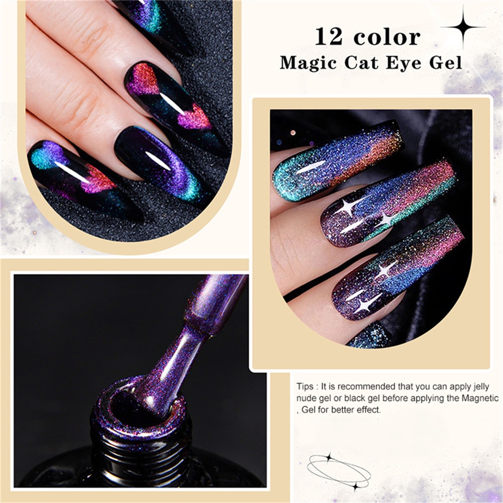 Monja Magic Cat 's Eye Nail Polish Gel 9D Thiên hà Lỗ đen Nổ nhấp nháy Thay đổi quang trị liệu Keo dán nghệ thuật làm móng cho cửa hàng làm móng 8ml