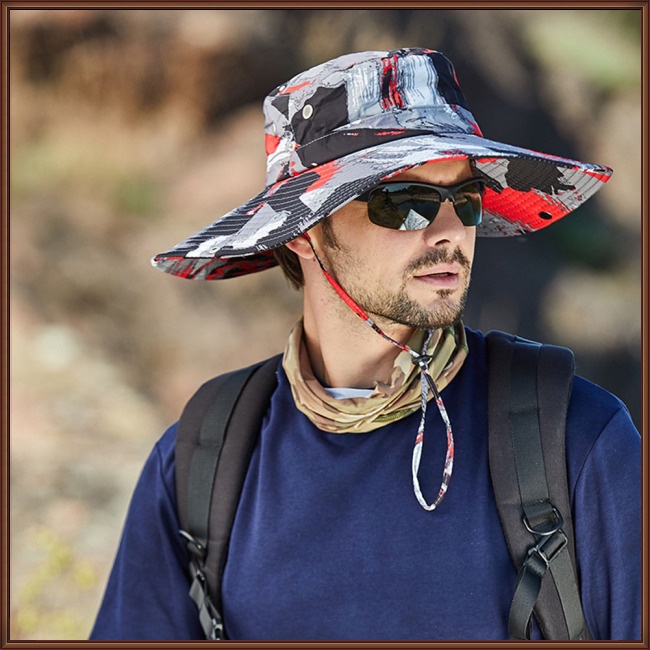 Mũ Vành Rộng Họa Tiết Rằn Ri Thời Trang Mùa Hè Cho Nam