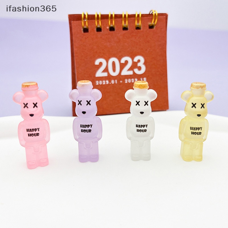 [ifashion365] 5 Bình Nhỏ Hình Gấu Dạ Quang Trang Trí Nhà Búp Bê / Sân Vườn DIY