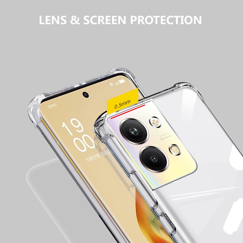 Ốp Điện Thoại Silicon TPU Mềm Trong Suốt Cho Oppo Reno 8T Reno 9 Pro 5G 8Z 8 T 9 Pro Plus 9Pro + 8Pro + Reno8Pro Reno9 4G 5G