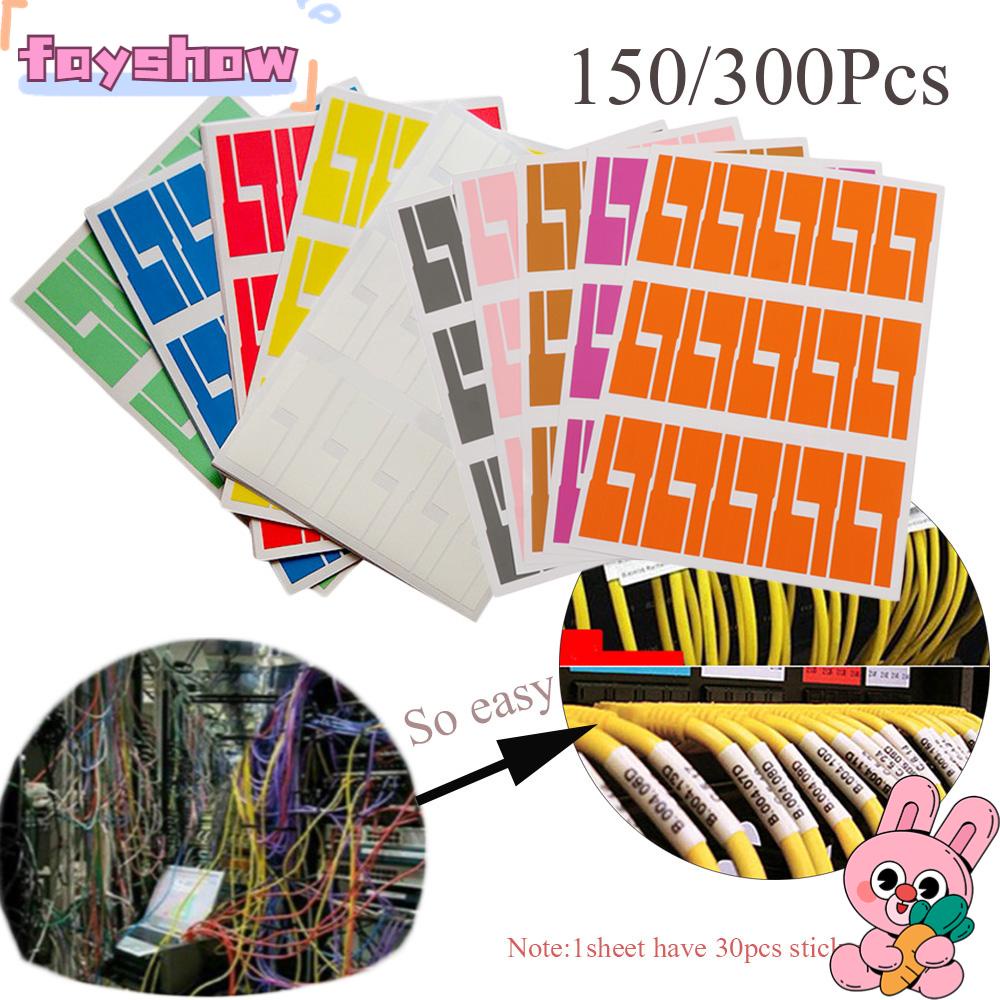 FAY 150/300pcs Cable Labels Colorful Waterproof Network Wire Fiber Organizers