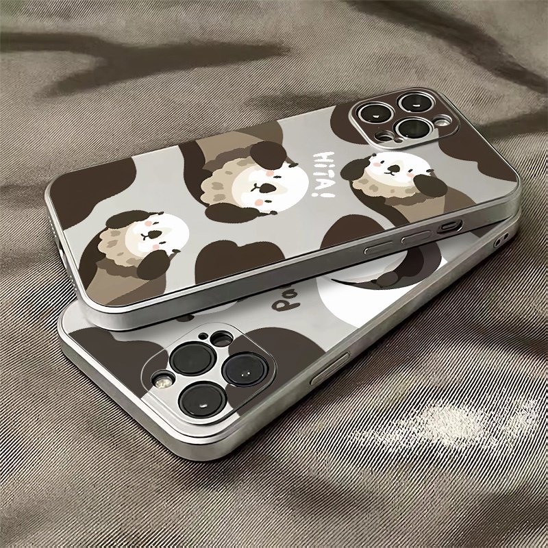 Ốp Điện Thoại TPU Silicon Mềm Mạ Điện Hình Gấu Trúc Chống Sốc Cho IPhone 14 13 12 11 Pro XS Max XR X 8 + 7 6S Plus