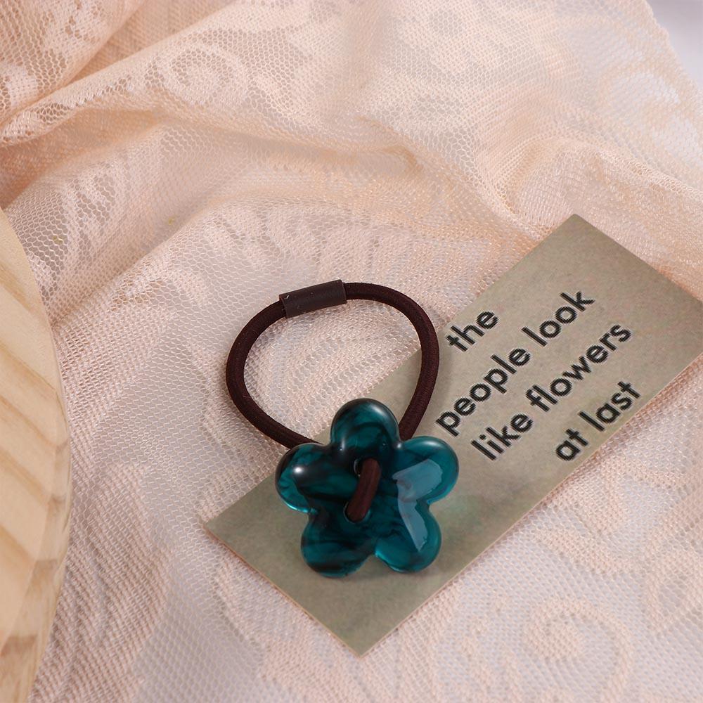 Dây Buộc Tóc Đuôi Ngựa Cao Su Đính Hoa Phong Cách Vintage Thanh Lịch Dành Cho Nữ