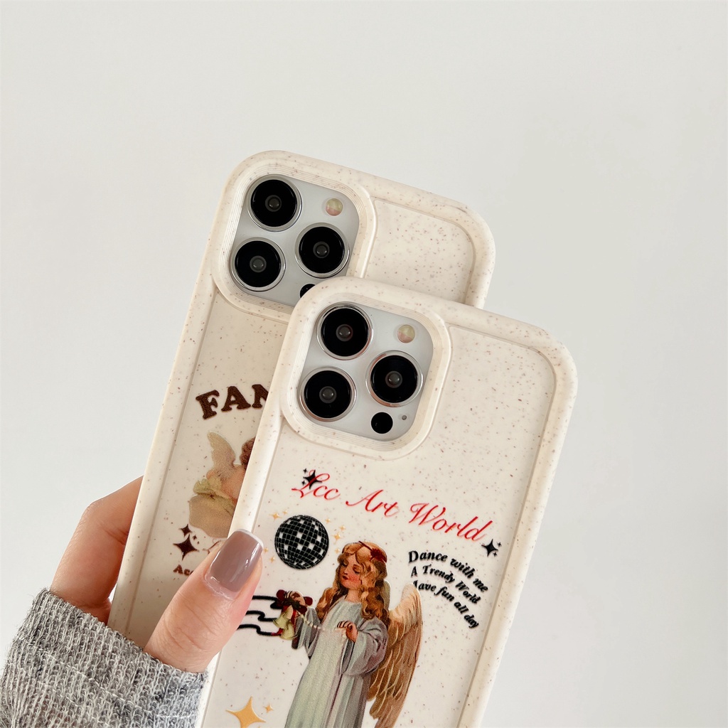 Ốp Điện Thoại TPU Silicon Mềm Chống Sốc In Hình Thiên Thần Phong Cách Retro Cho iPhone 14 13 12 11 PRO MAX