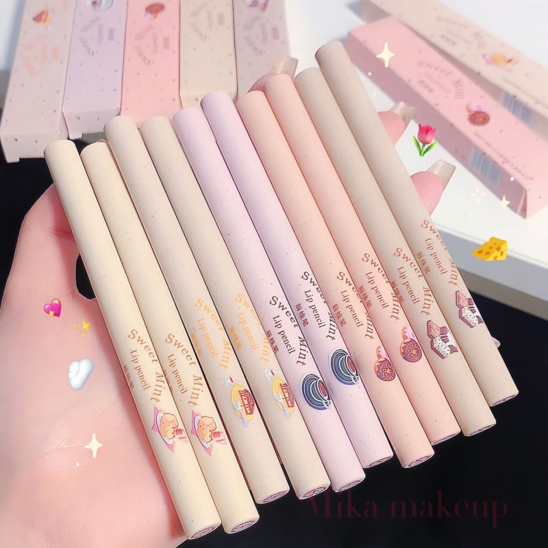 Sweetmint Bút kẻ môi phác họa hình môi tạo hình môi đô đô môi bền bỉ không thấm nước