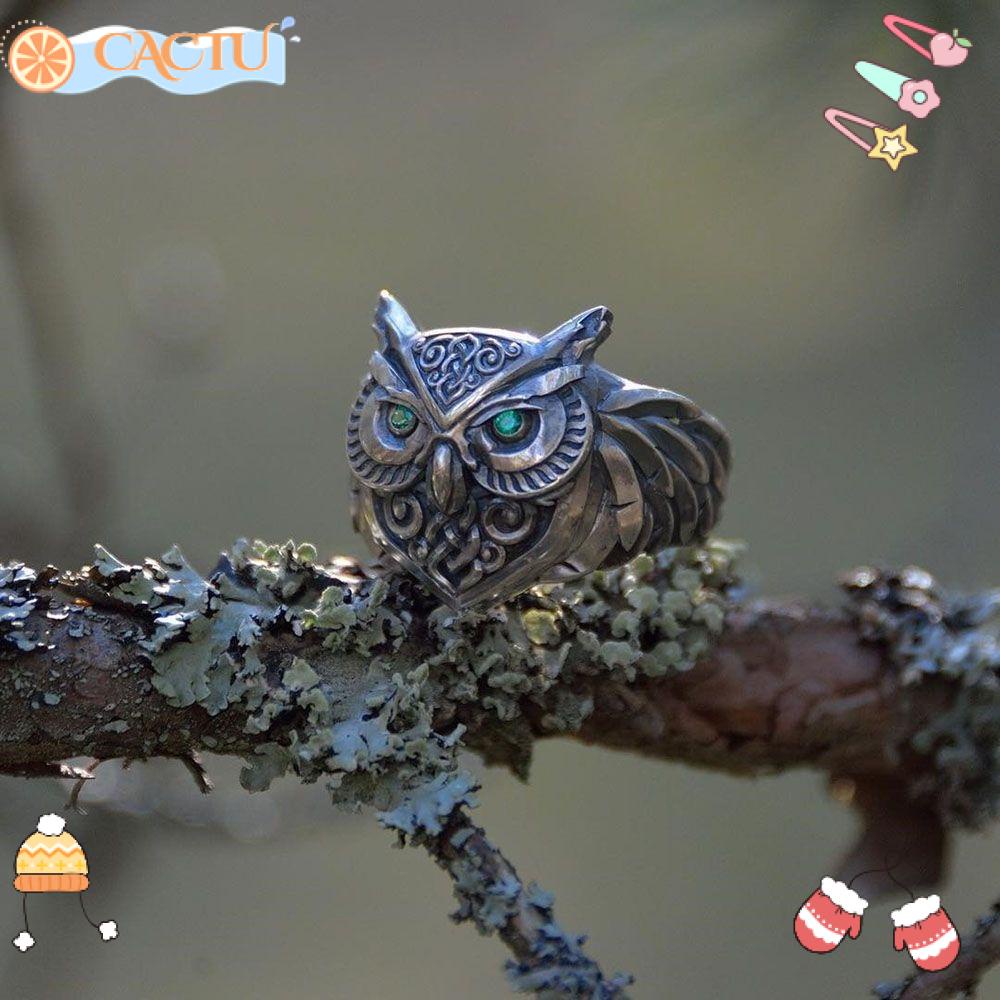 Nhẫn Hình Chim Cú May Mắn Phong Cách Hip Hop Thời Trang Cổ Điển Có Thể Điều