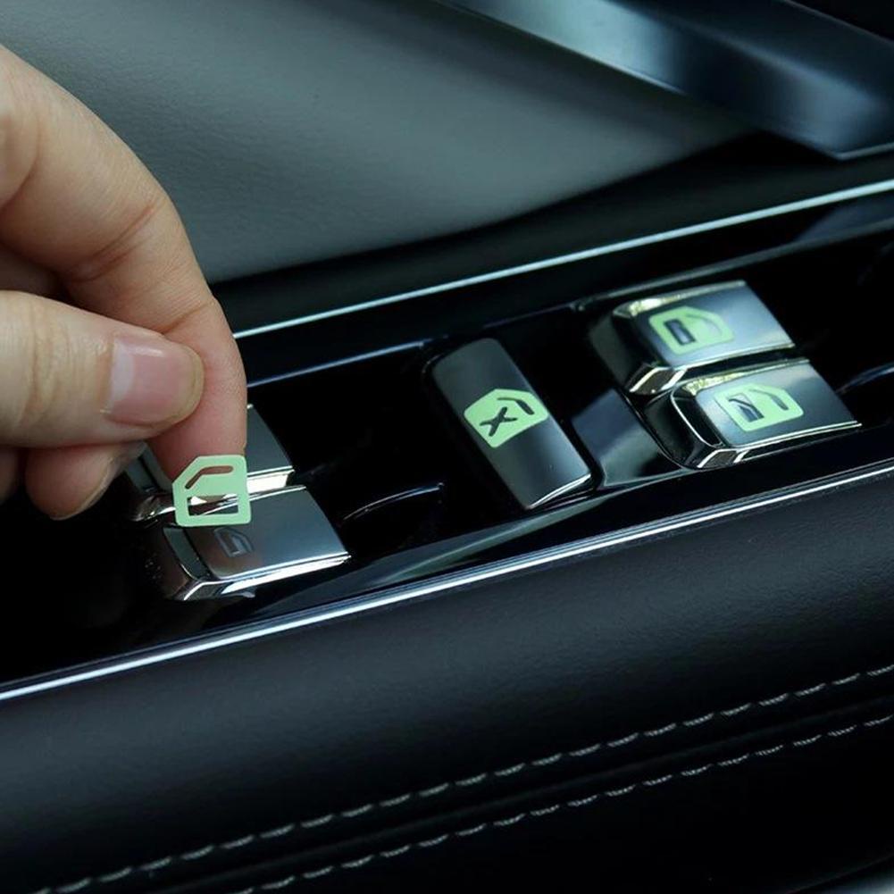 Miếng Dán Công Tắc Cửa Sổ Xe Hơi G1Z9 Màu Dạ Quang Tiện Dụng