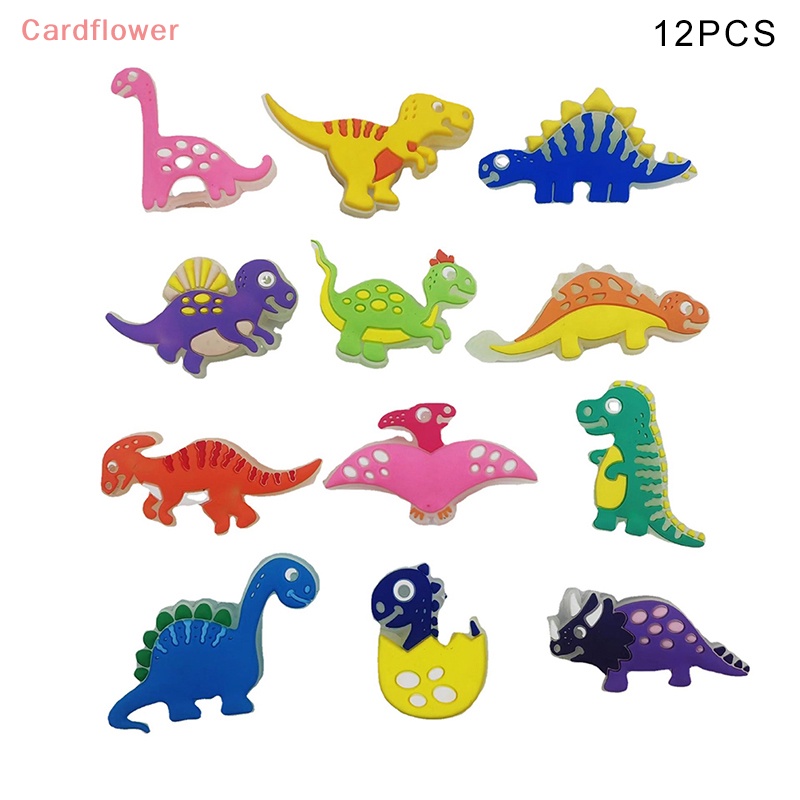 12 Miếng Dán Giày PVC Hình Khủng Long Phát Quang Độc Đáo Mới