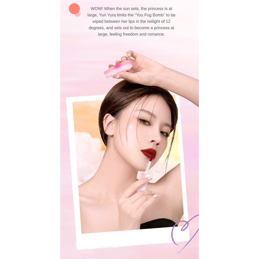 Youliyoula 4PCS 'SetLip Glaze Set Water Mirror Mist Bề mặt nhẹ Son môi tươi sáng Dễ lên màu Trang điểm môi học sinh lâu dài 4 màu