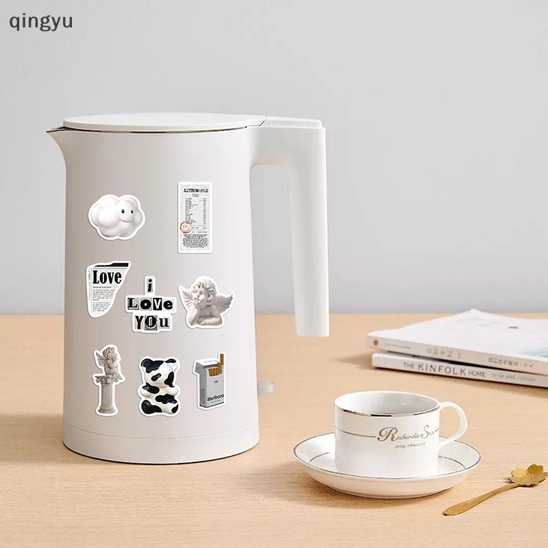 Set 61 Nhãn Dán Graffiti Màu Trắng Đen Đơn Giản Trang Trí Xe Hơi / Vali / Laptop