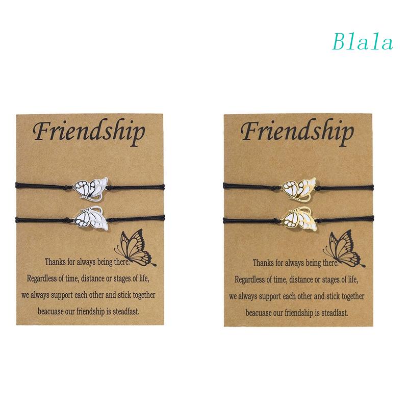 Vòng Tay Dây Bện Mặt Hình Bướm Có Thể Điều Chỉnh Kích Thước