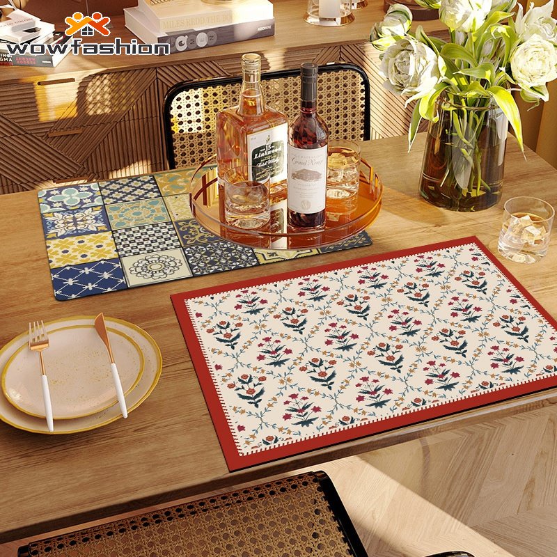Tấm Lót Bàn Ăn Cách Nhiệt Chống Trượt Phong Cách Cổ Điển Tiện Dụng Cho Nhà Bếp