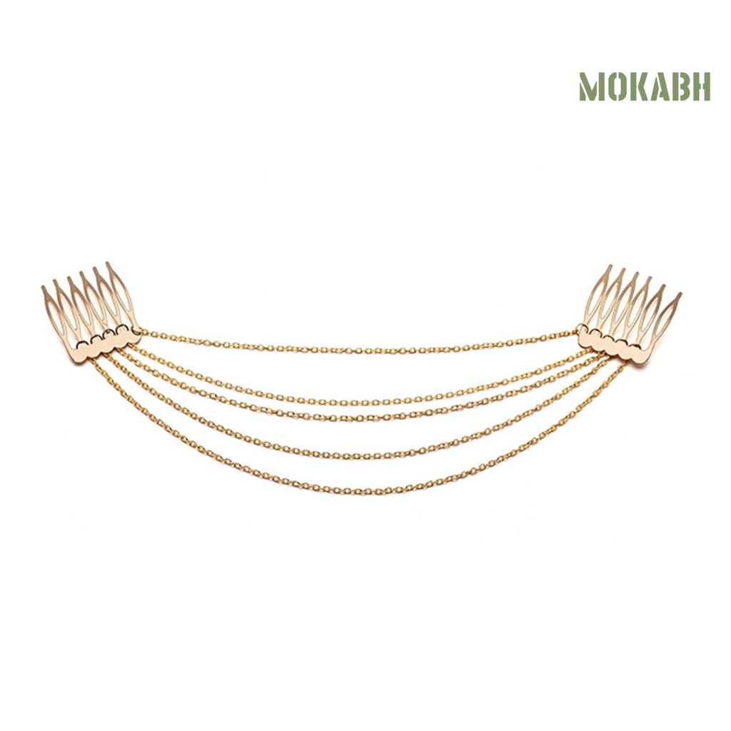 Lược Cài Tóc Bằng Hợp Kim Phối Dây Xích Tua Rua Thời Trang