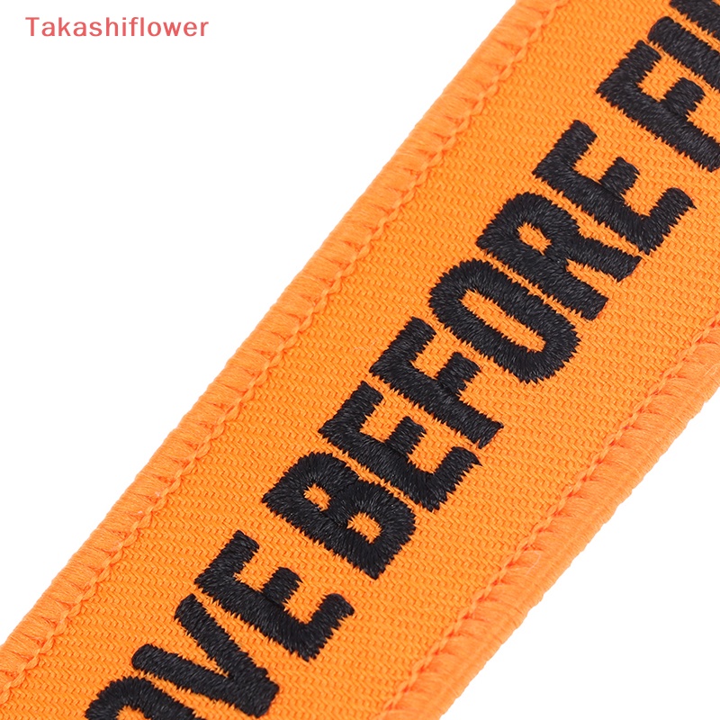 (Takashiflower) Móc Khóa Thêu Chữ Remove Before Flight Màu Đỏ Dùng Làm Quà Tặng