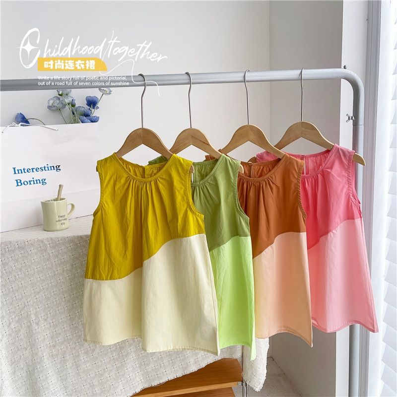 Đầm Công Chúa Mùa Hè 2023 Bằng Cotton 100% Hàng Mới Phong Cách Hàn Quốc Dành Cho Bé Gái