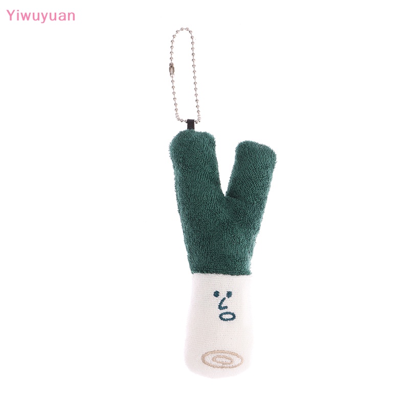 < Yiwuyuan > Móc Khóa Búp Bê Nhồi Bông Mềm Hình Rau Củ Quả Màu Xanh Lá Dùng Để Trang Trí Ba Lô / Túi Xách / Xe