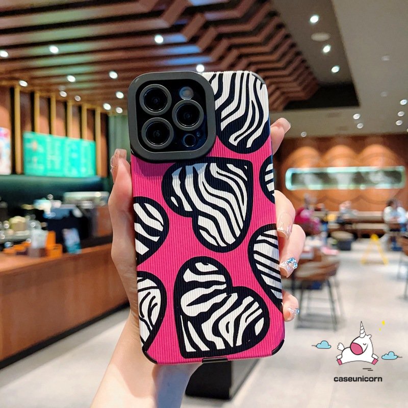 Ốp Điện Thoại Silicon Mềm Chống Sốc In Họa Tiết Ngựa Vằn / Trái Tim Cho iPhone 7 8 Plus 11 14 12 13 11 Pro MAX XR X XS MAX