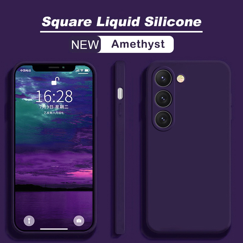 Ốp Điện Thoại Silicon Dẻo Mềm Hình Vuông Cho Samsung Galaxy S23 S22 Ultra Plus S23Plus S23Ultra S23 