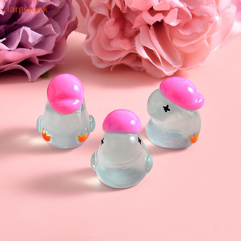 Bộ 5 Kẹp Tóc Hình Vịt Dạ Quang Bằng Nhựa Resin Trang Trí Sổ Tay DIY