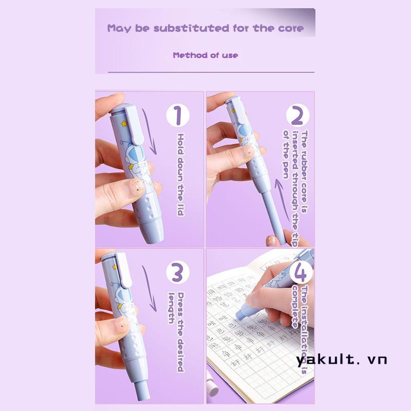 🎀 yakult 🎀Gôm Tẩy Dạng Cây Bút Bấm Tiện Lợi Họa Tiết Cute Tẩy Giấy Phác Thảo Mỹ Thuật Văn Phòng Phẩm