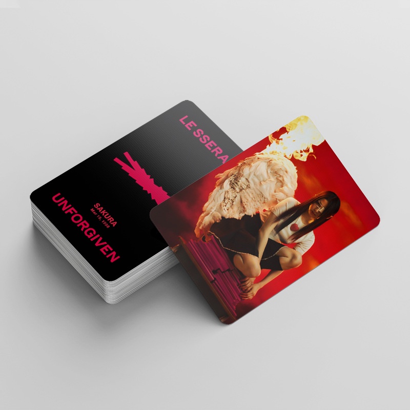 KPOP LE SSERAFIM Album UNFORGIVEN Photocard LESSERAFIM Lomo Card 92pcs/box