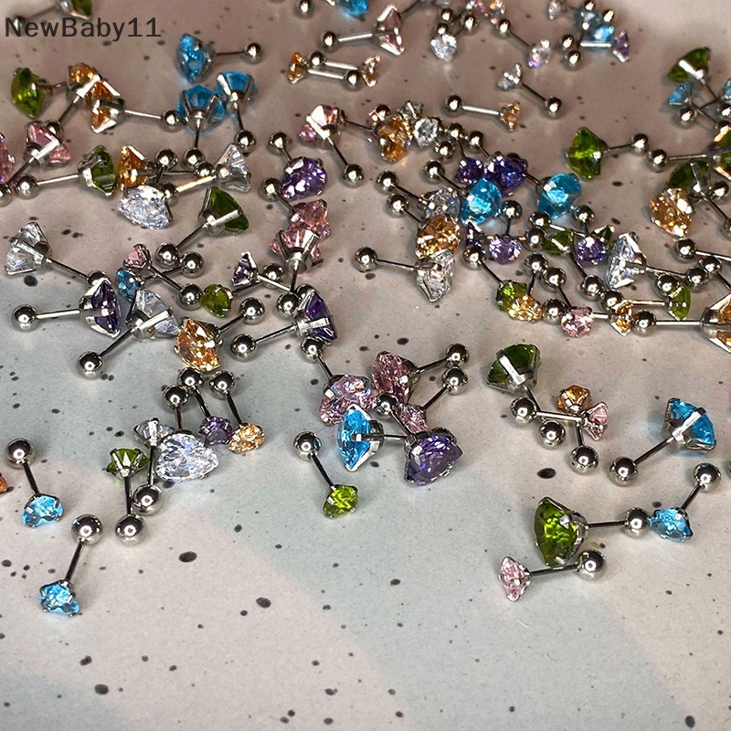 1 Khuyên Tai Helix Hình Trái Tim Đính Đá Zircon 5 / 8mm Thời Trang Cho Nữ