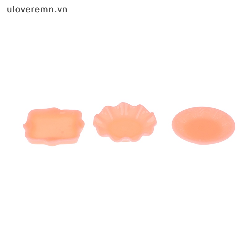 Set 3 Đĩa Tròn / Vuông Bằng Ren Trang Trí Nhà Búp Bê 1: 6