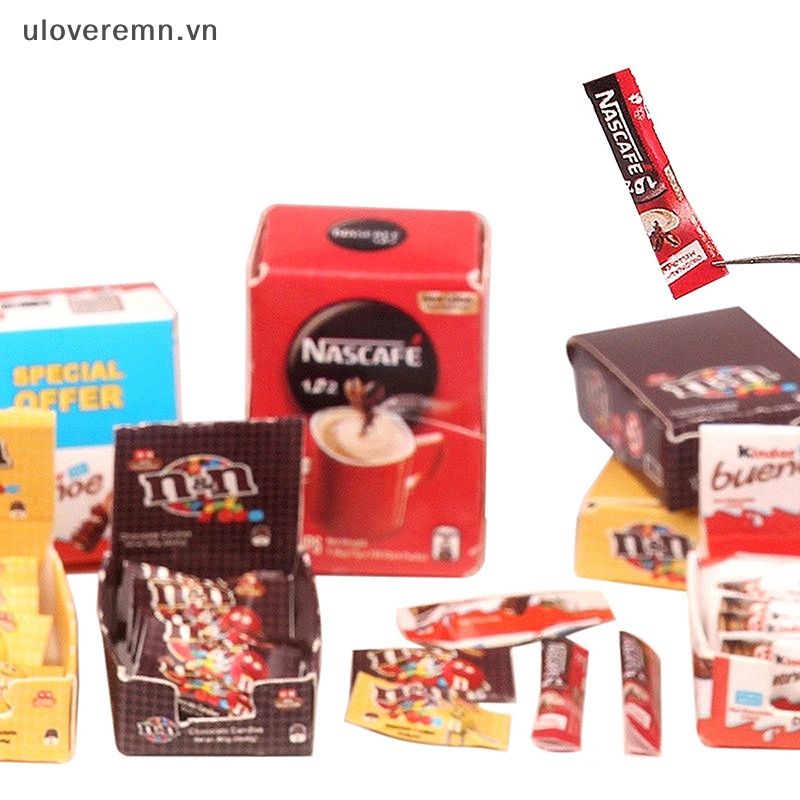 1 Bộ Tách Cà Phê / Socola / Thức Ăn Vặt Trang Trí Nhà Búp Bê Tỉ Lệ 1: 12
