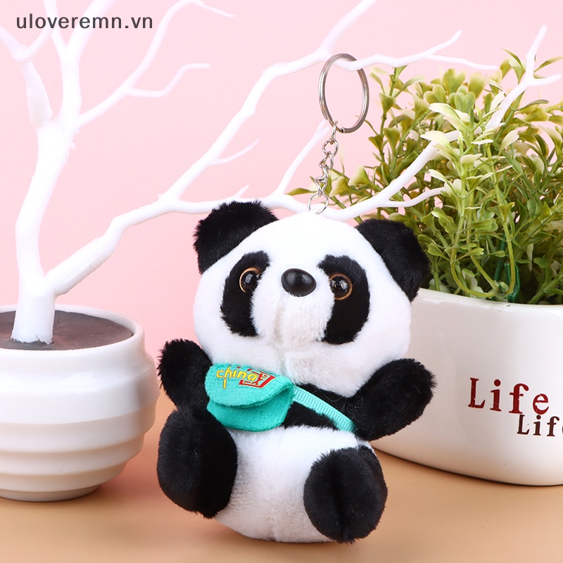 Búp Bê Nhồi Bông Hình Gấu Trúc 12CM Mềm Mại Trang Trí Ba Lô / Móc Khóa