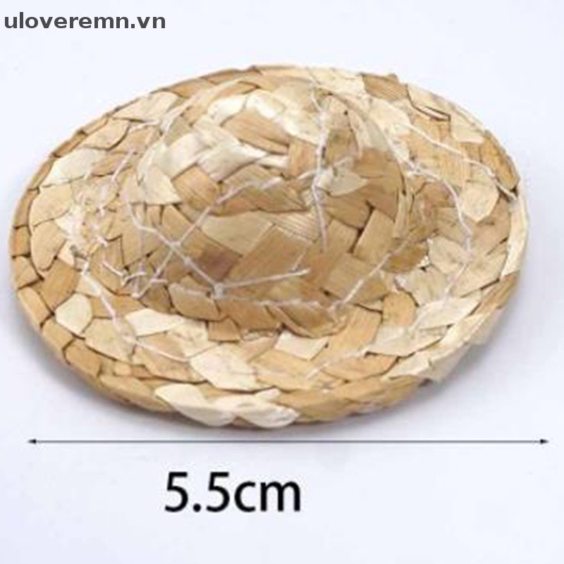 Bộ 2 Nón Rơm Mini Xinh Xắn Cho Nhà Búp Bê 5.5cm