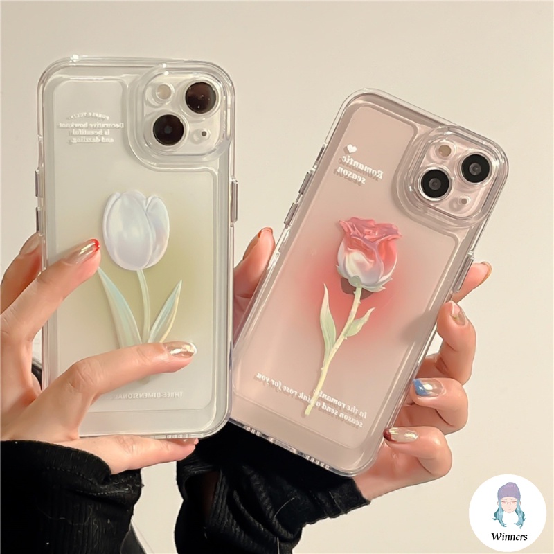 Ôp Điện Thoại tpu Dẻo Màu gradient Họa Tiết Hoa Hồng Xinh Xắn Chống Mồ Hôi Cho iphone 15 14 13 12 11 pro max xs xr 8 7 plus Ốp