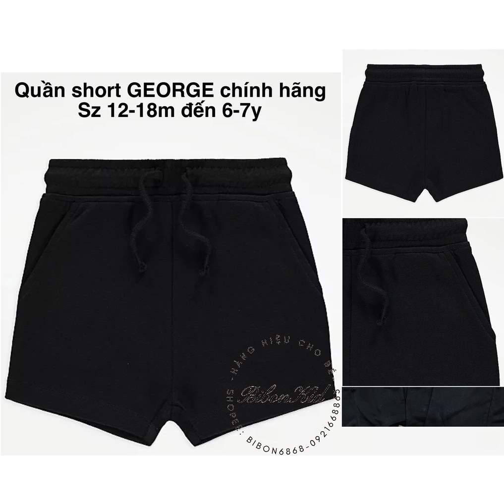 Quần short cotton form thường dải rút GEORGE_UK 12-18m đến 6-7y