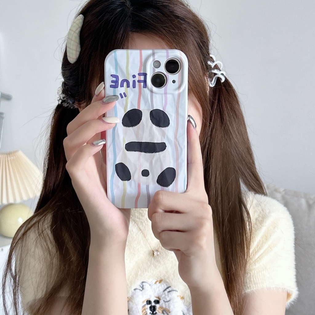 Ốp Điện Thoại PC Cứng Chống Sốc In Hình Gấu Trúc Hoạt Hình Cho iPhone 13 12 11 14 Pro Max