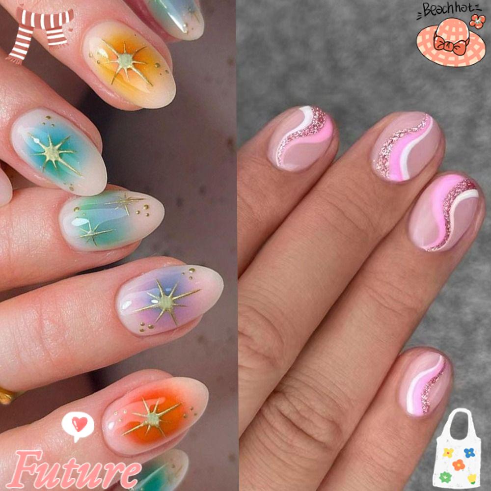 Bộ 24 Móng Tay Giả Che Phủ Toàn Diện DIY Dạng Nhấn Có Thể Tháo Rời